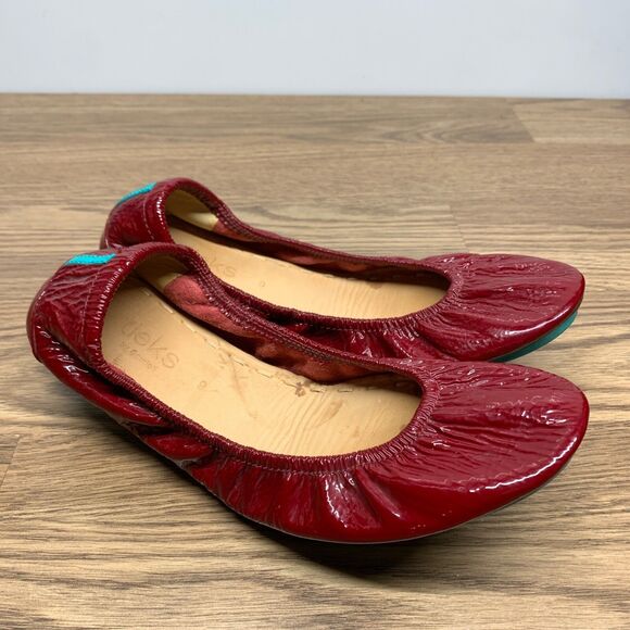 TIEKS by Gavrieli Women 9 Ruby Red Patent Leather Ballet Flat Limited Edition
